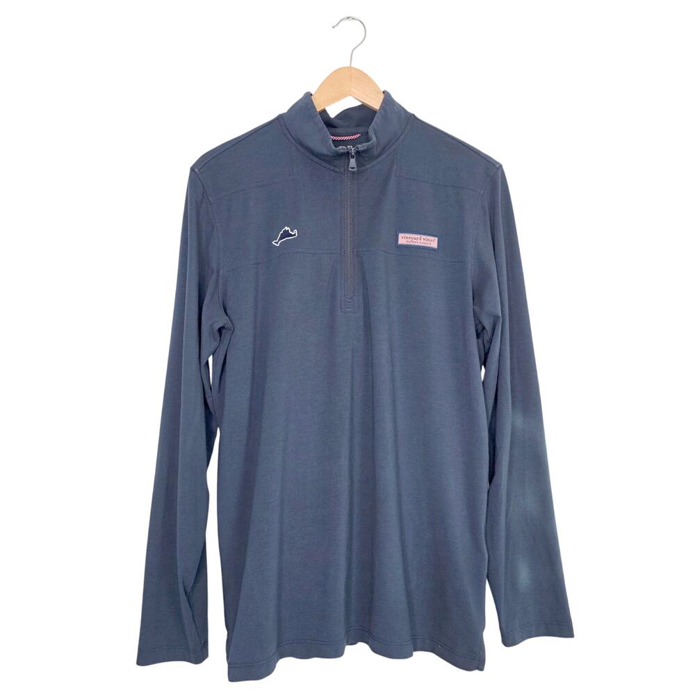 Vineyard Vines Martha’s Vineyard Edgartown Quarter Zip Pullover Navy Coastal